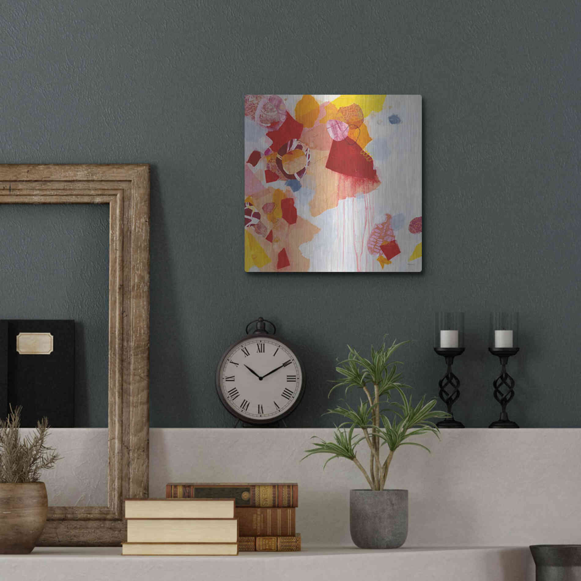 Luxe Metal Art 'Falling Apart' by Kathy Ferguson, Metal Wall Art,12x12