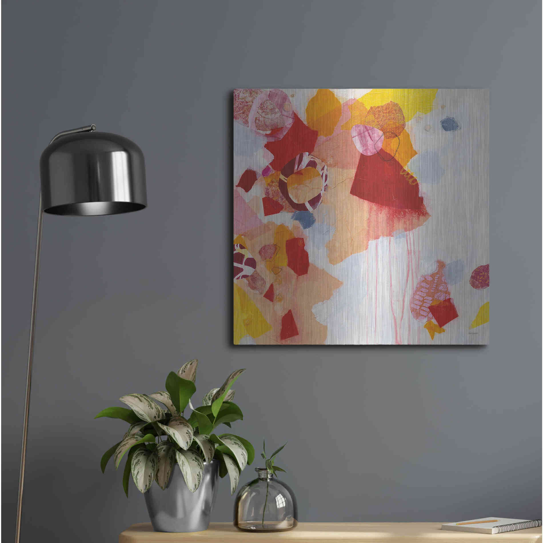 Luxe Metal Art 'Falling Apart' by Kathy Ferguson, Metal Wall Art,24x24