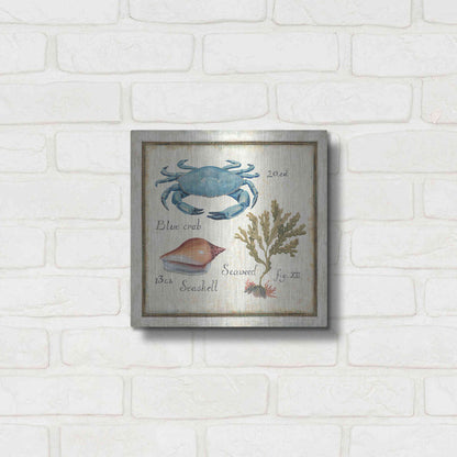 Luxe Metal Art 'Oceanography IV' by Daphne Brissonet, Metal Wall Art,12x12