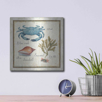 Luxe Metal Art 'Oceanography IV' by Daphne Brissonet, Metal Wall Art,12x12