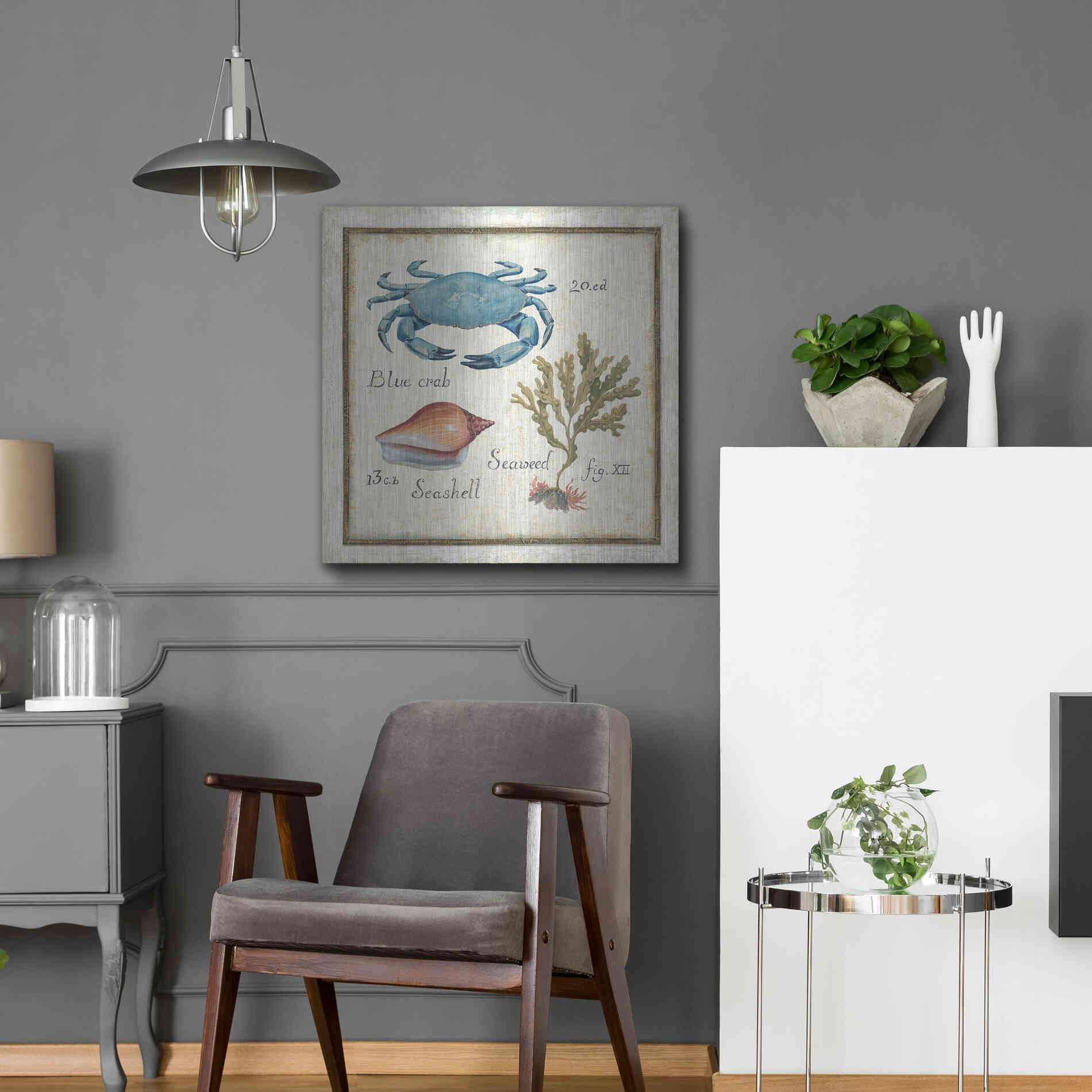 Luxe Metal Art 'Oceanography IV' by Daphne Brissonet, Metal Wall Art,24x24