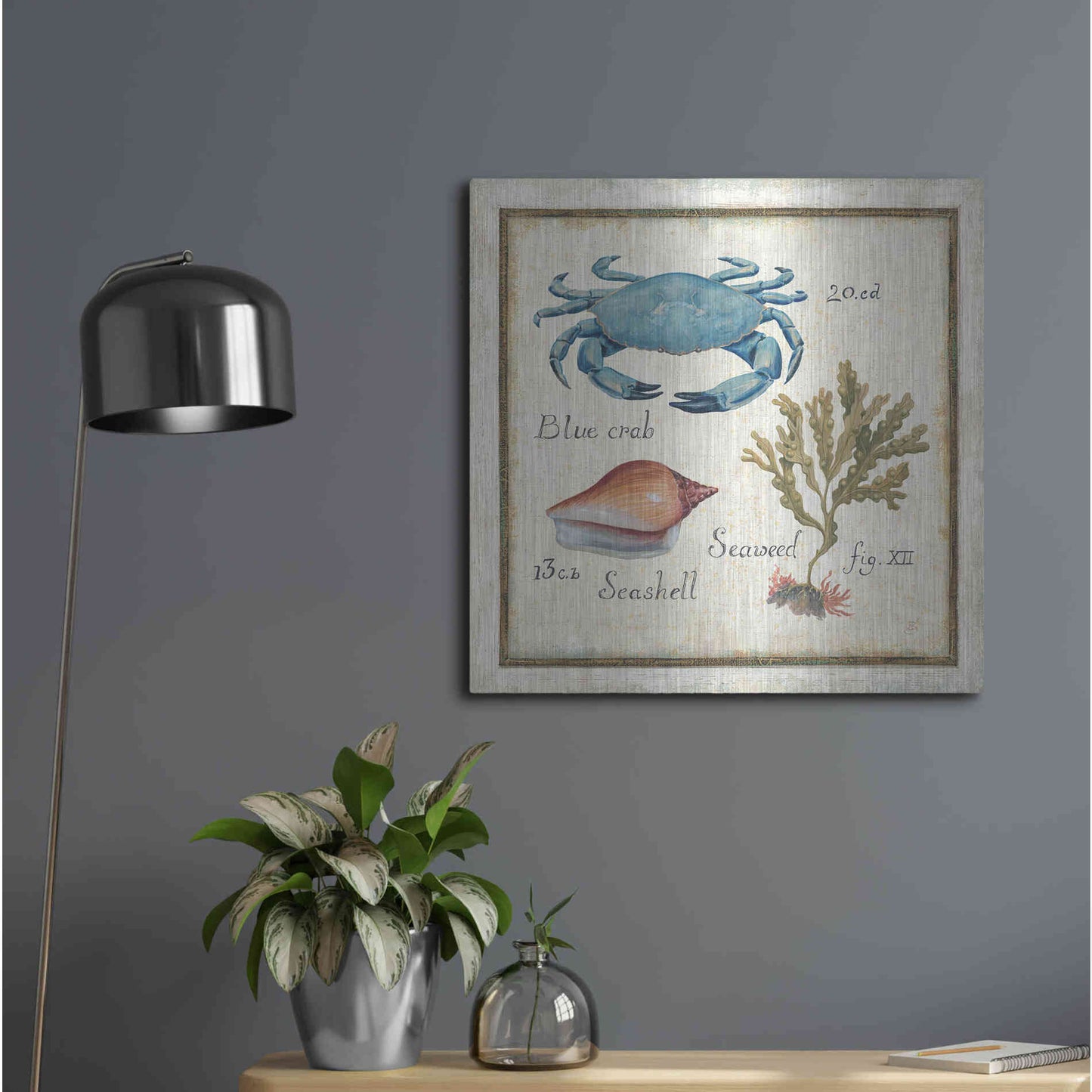 Luxe Metal Art 'Oceanography IV' by Daphne Brissonet, Metal Wall Art,24x24