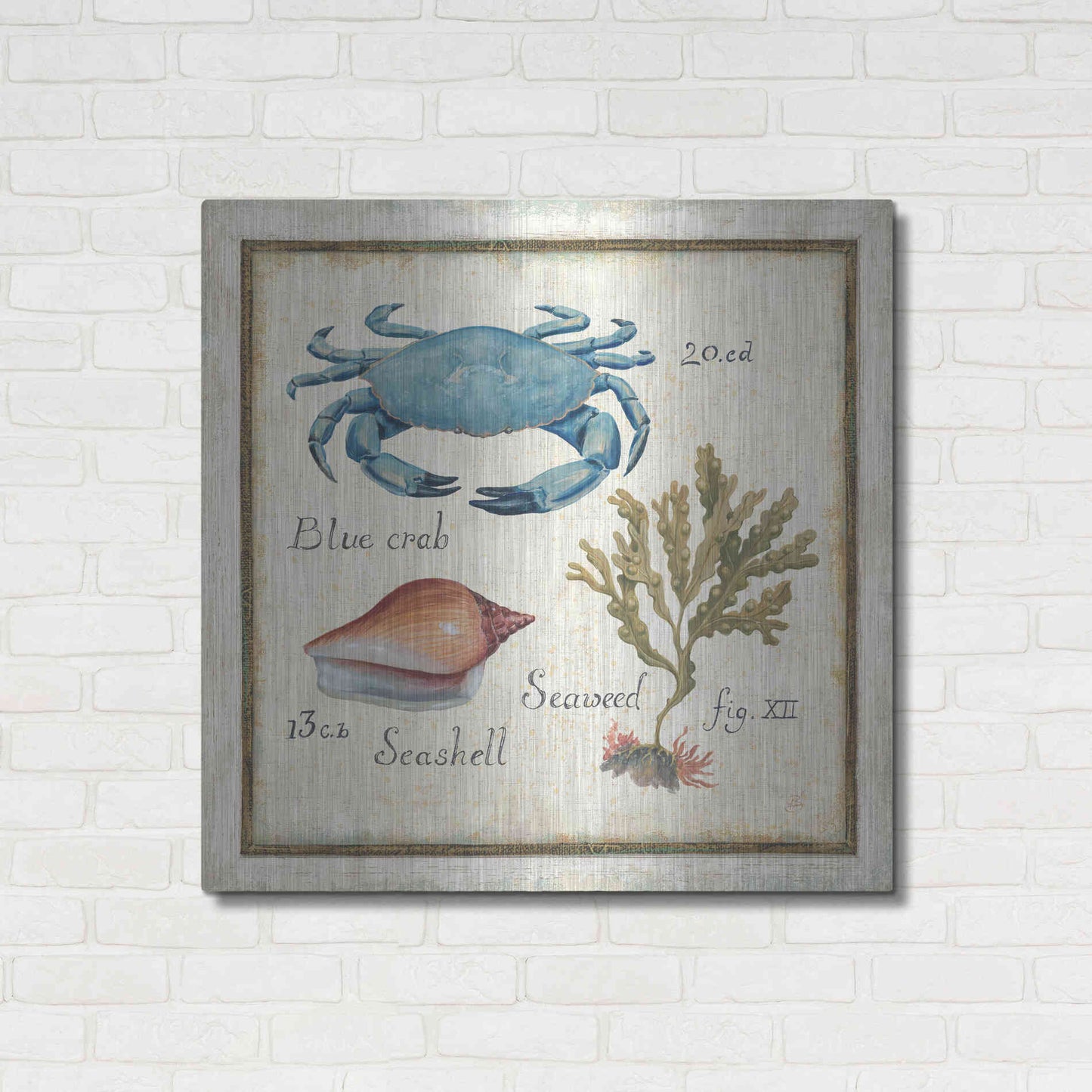 Luxe Metal Art 'Oceanography IV' by Daphne Brissonet, Metal Wall Art,36x36