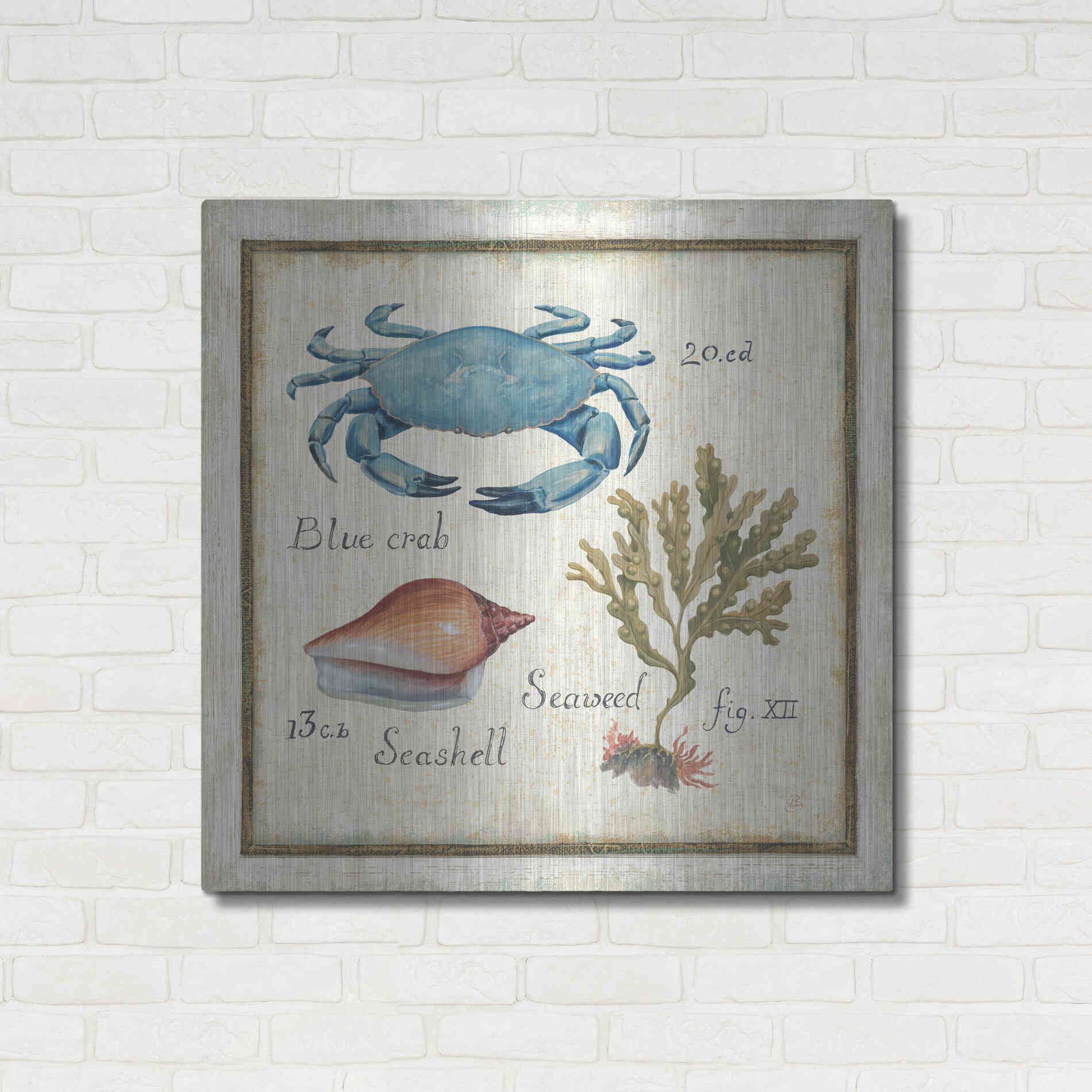 Luxe Metal Art 'Oceanography IV' by Daphne Brissonet, Metal Wall Art,36x36