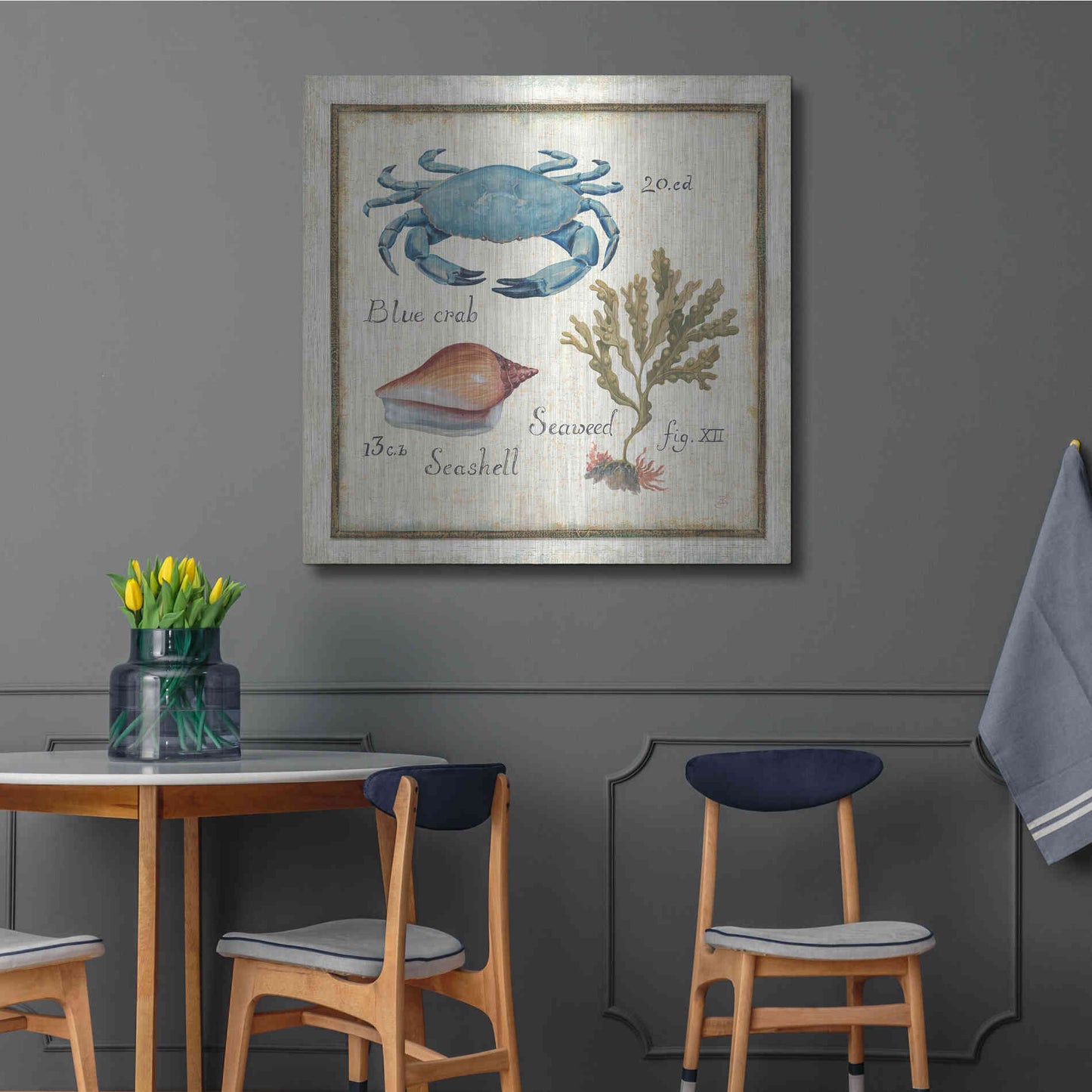 Luxe Metal Art 'Oceanography IV' by Daphne Brissonet, Metal Wall Art,36x36