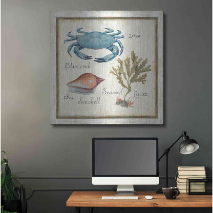 Luxe Metal Art 'Oceanography IV' by Daphne Brissonet, Metal Wall Art,36x36