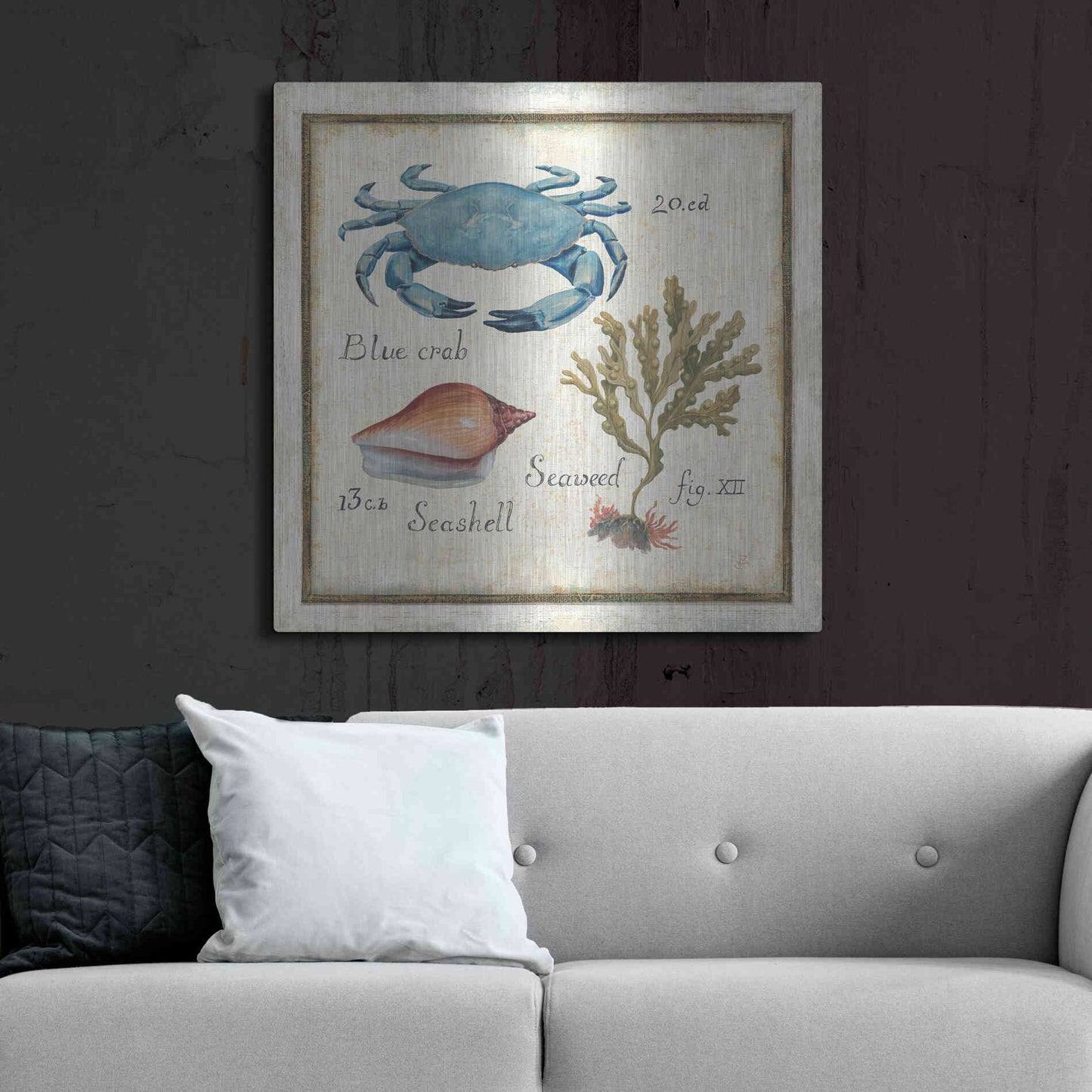 Luxe Metal Art 'Oceanography IV' by Daphne Brissonet, Metal Wall Art,36x36