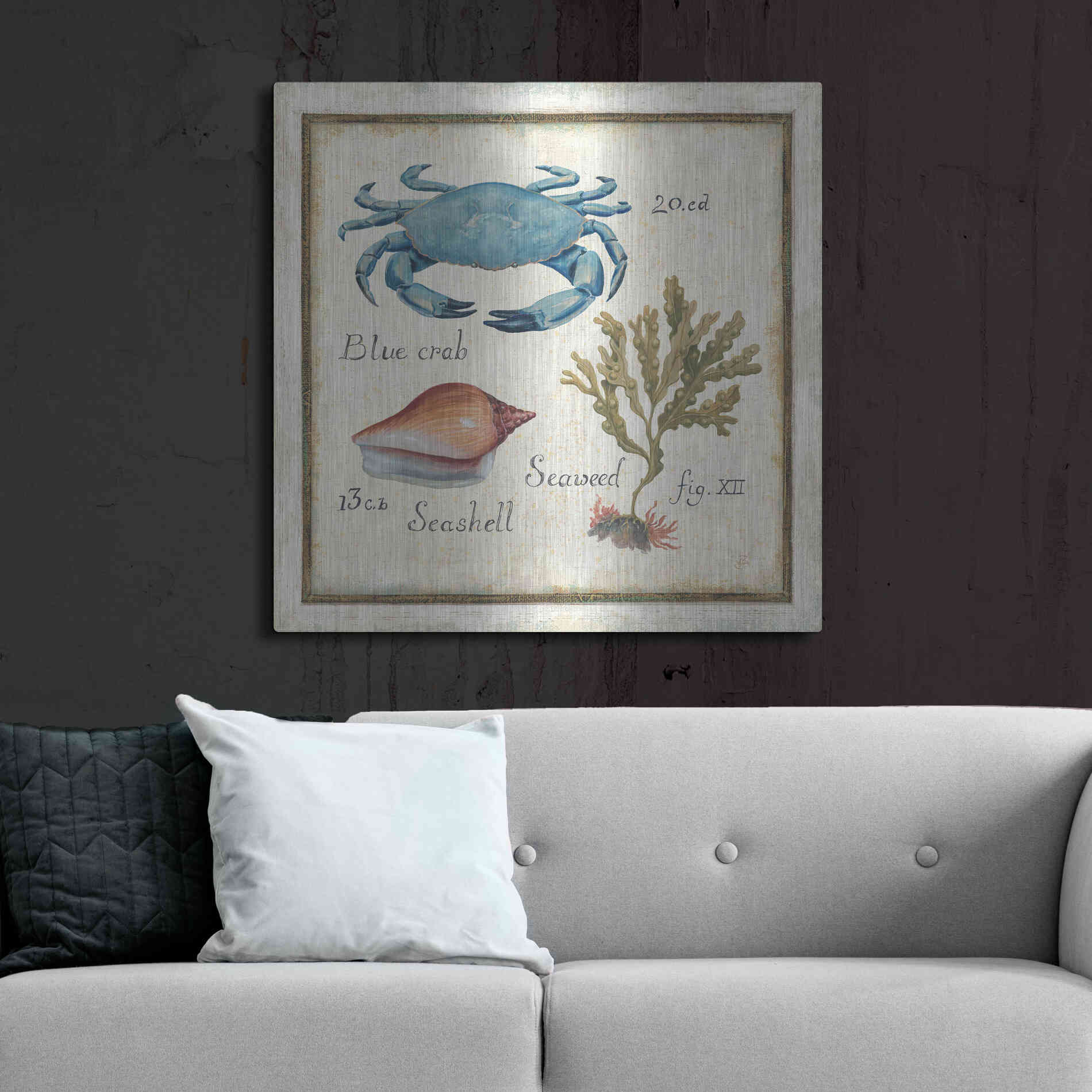 Luxe Metal Art 'Oceanography IV' by Daphne Brissonet, Metal Wall Art,36x36