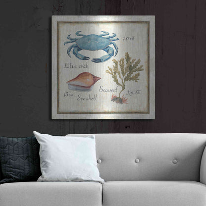 Luxe Metal Art 'Oceanography IV' by Daphne Brissonet, Metal Wall Art,36x36