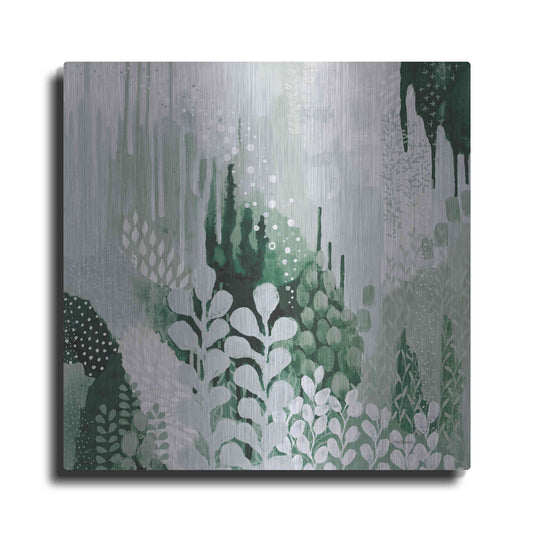 Luxe Metal Art 'Light Green Forest II' by Kathy Ferguson, Metal Wall Art