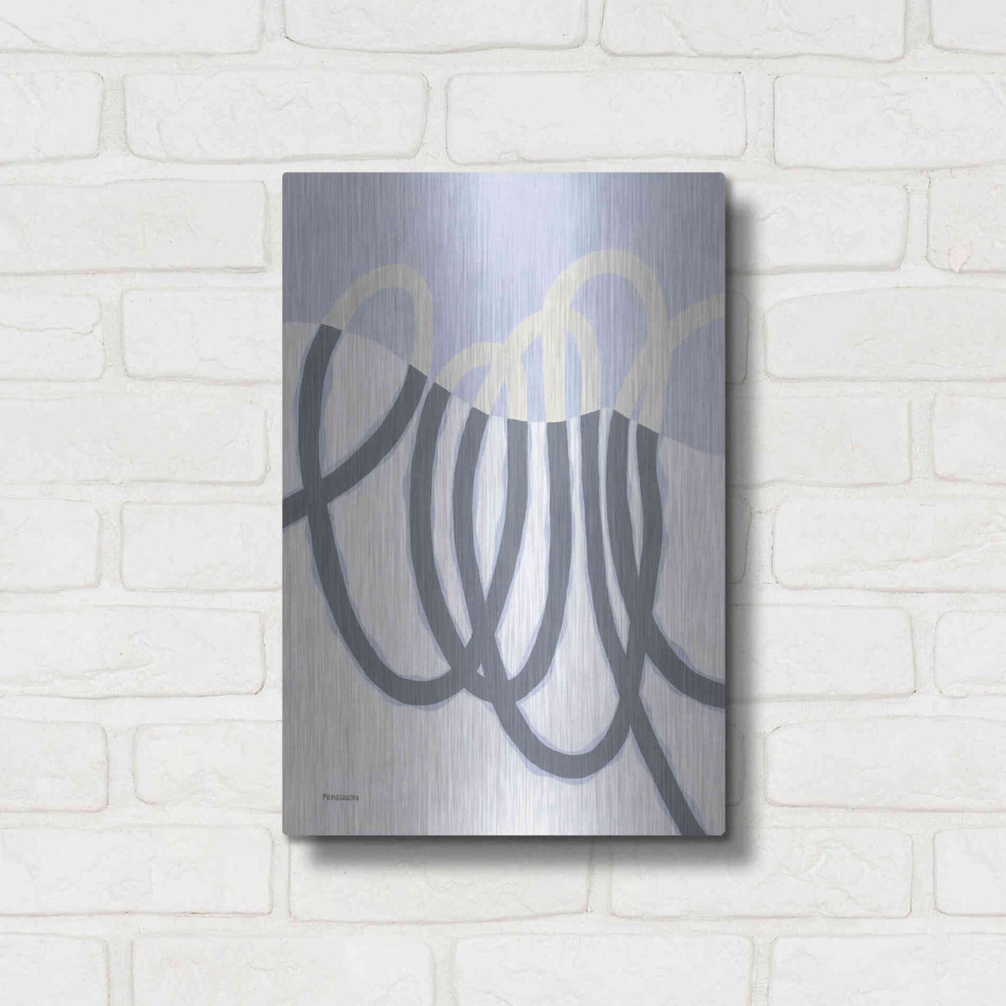 Luxe Metal Art 'Loops I' by Kathy Ferguson, Metal Wall Art,12x16