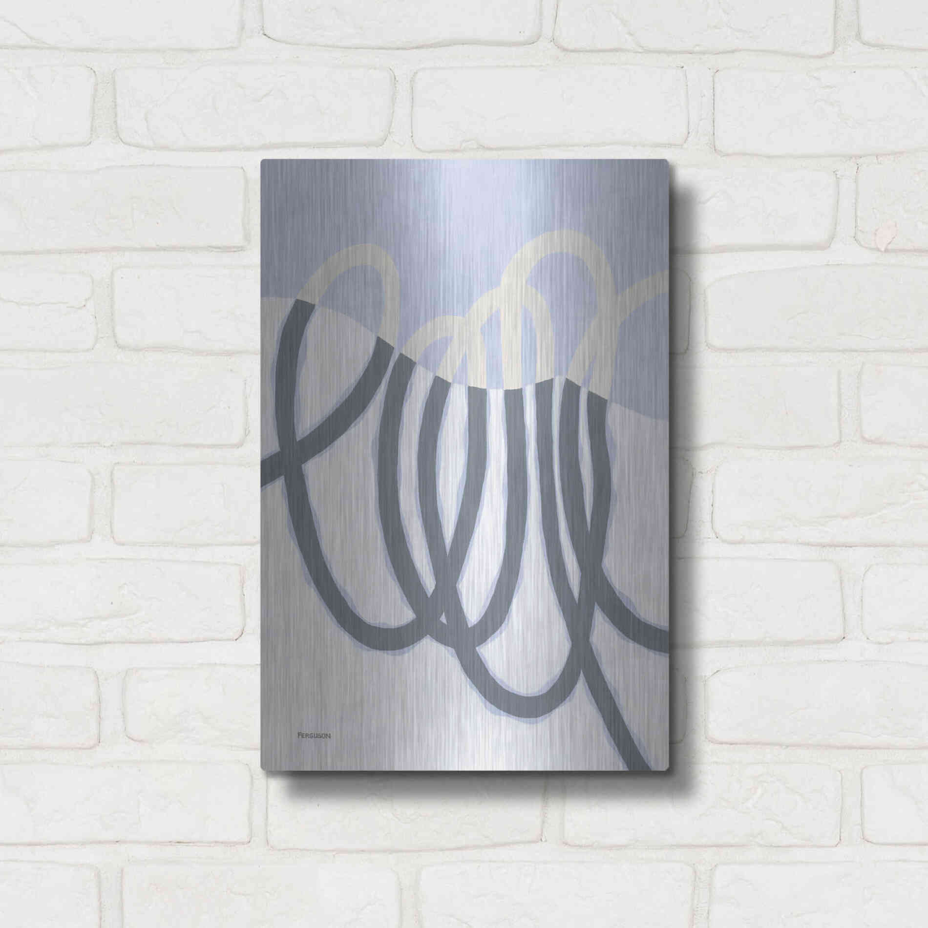 Luxe Metal Art 'Loops I' by Kathy Ferguson, Metal Wall Art,12x16