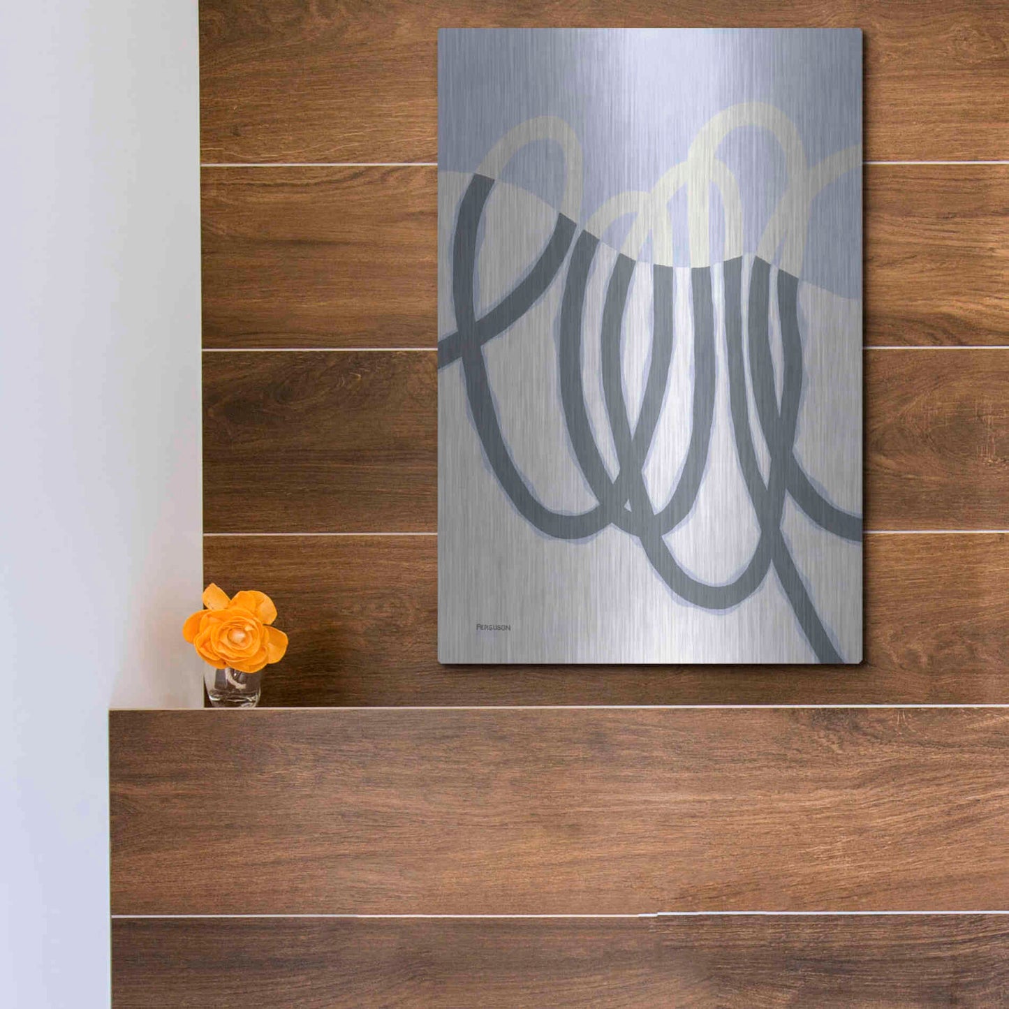 Luxe Metal Art 'Loops I' by Kathy Ferguson, Metal Wall Art,12x16