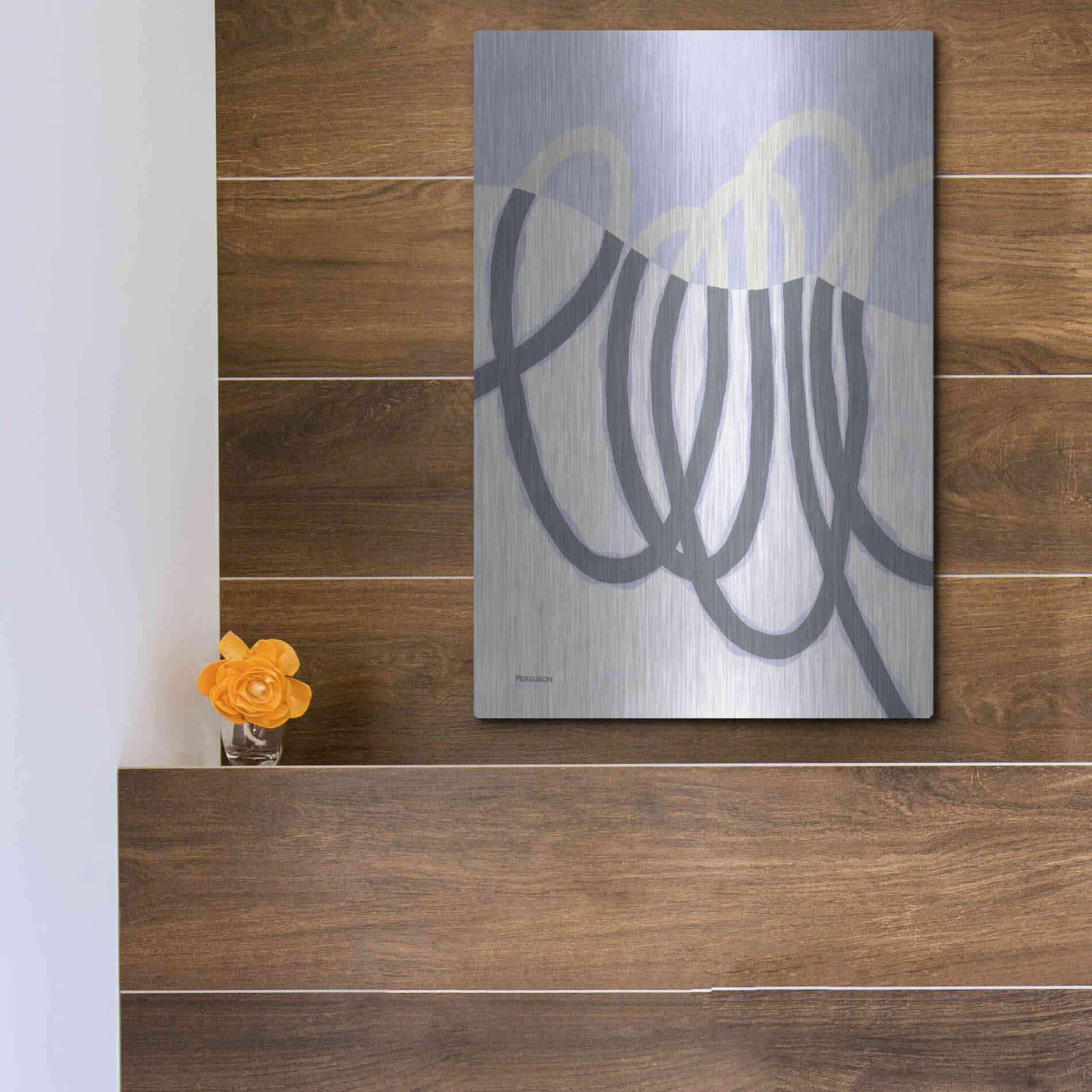 Luxe Metal Art 'Loops I' by Kathy Ferguson, Metal Wall Art,12x16