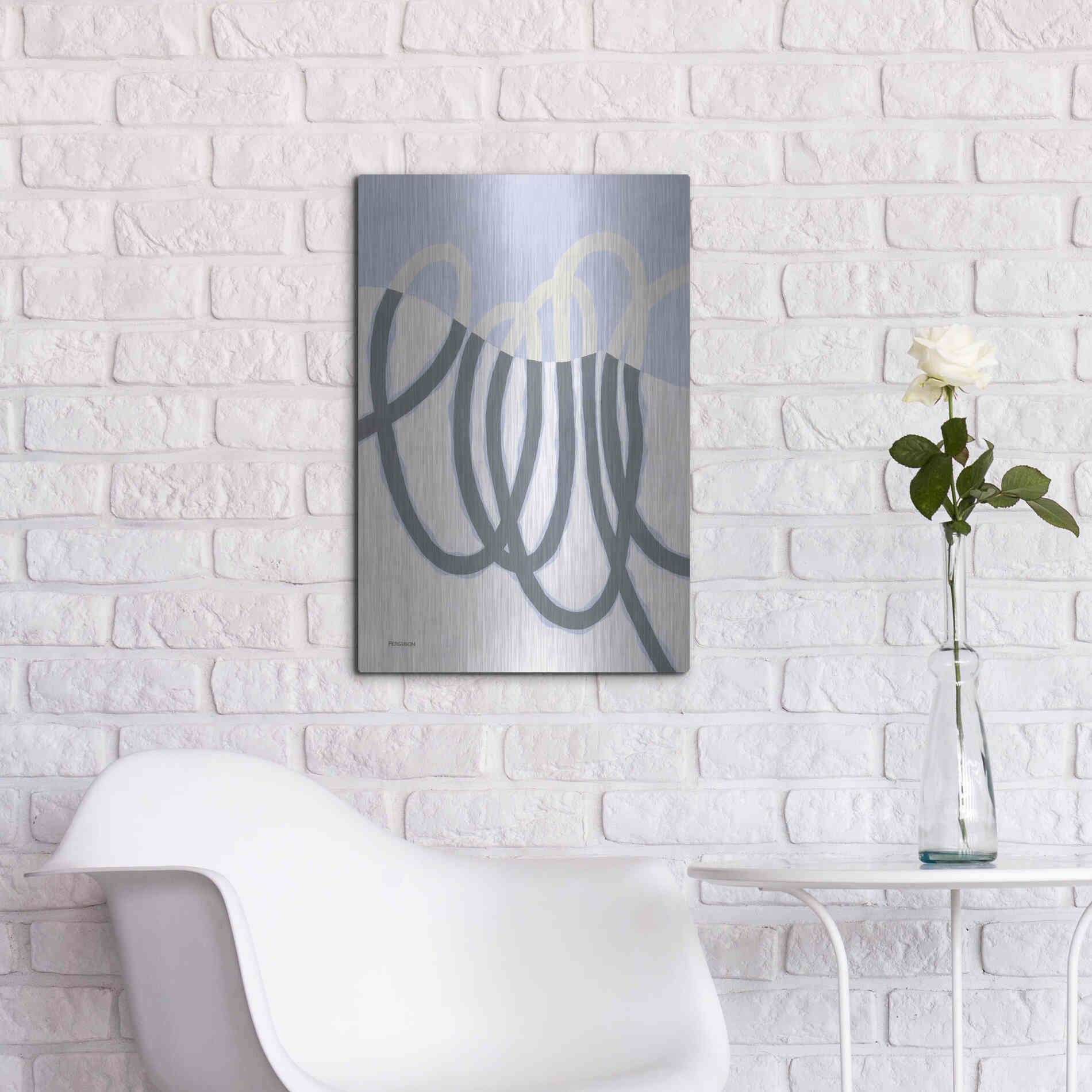 Luxe Metal Art 'Loops I' by Kathy Ferguson, Metal Wall Art,16x24