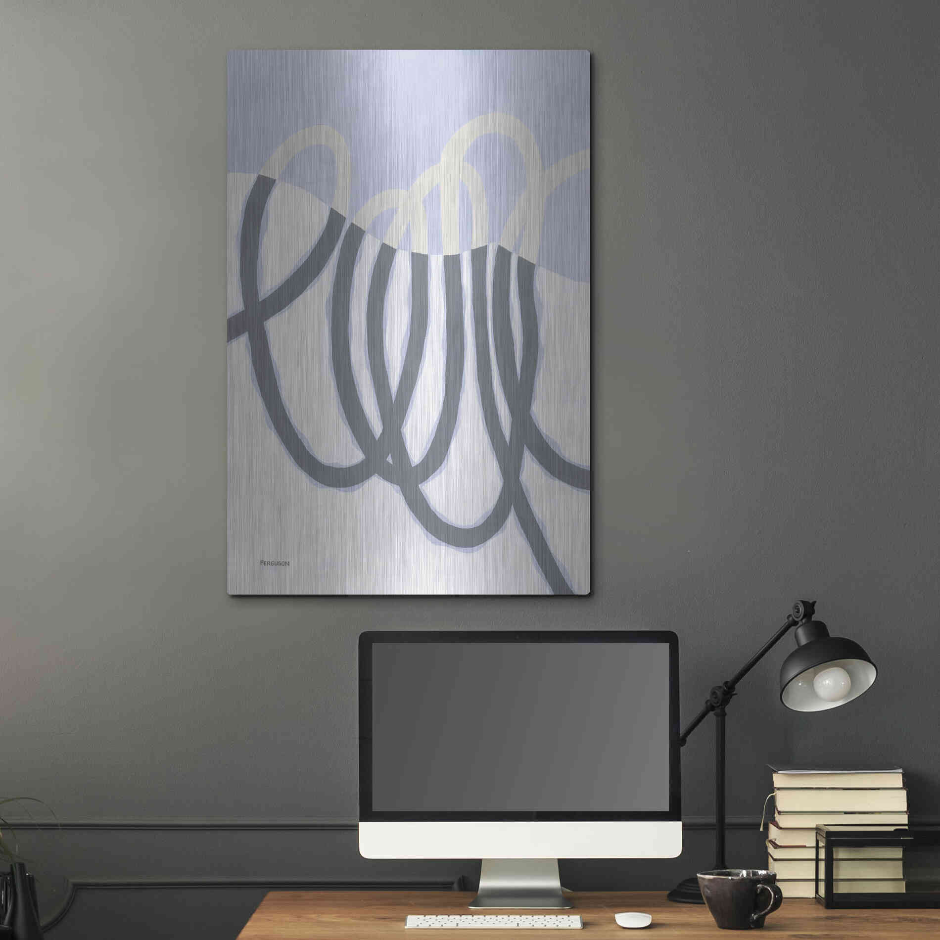 Luxe Metal Art 'Loops I' by Kathy Ferguson, Metal Wall Art,24x36
