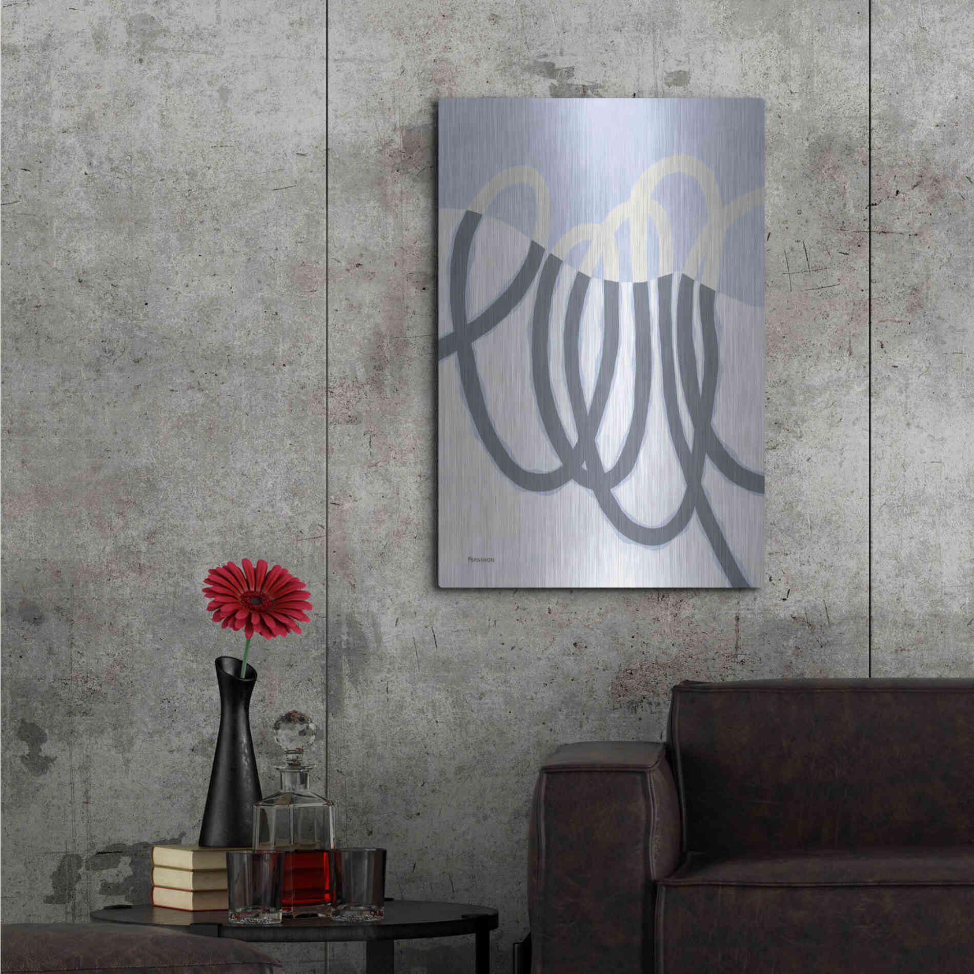 Luxe Metal Art 'Loops I' by Kathy Ferguson, Metal Wall Art,24x36