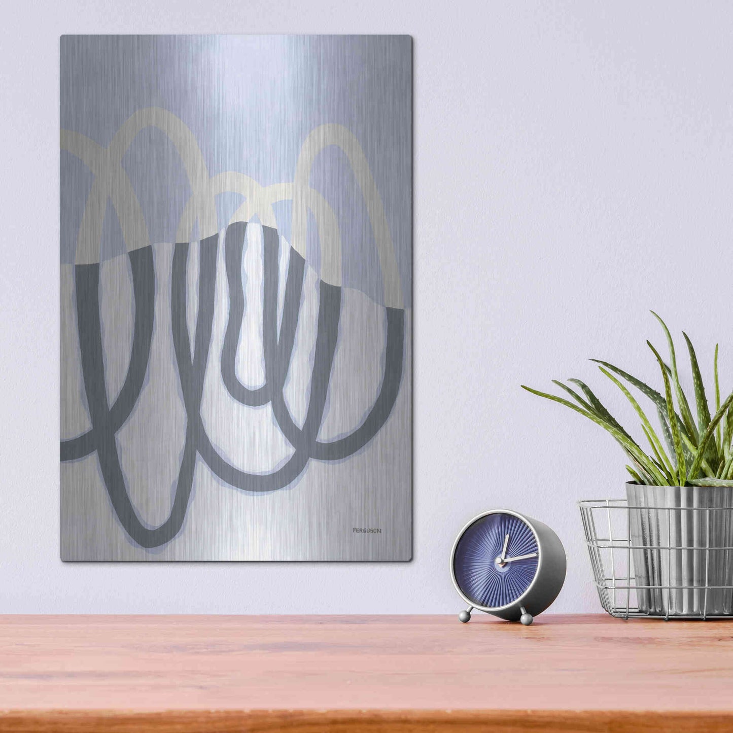 Luxe Metal Art 'Loops II' by Kathy Ferguson, Metal Wall Art,12x16