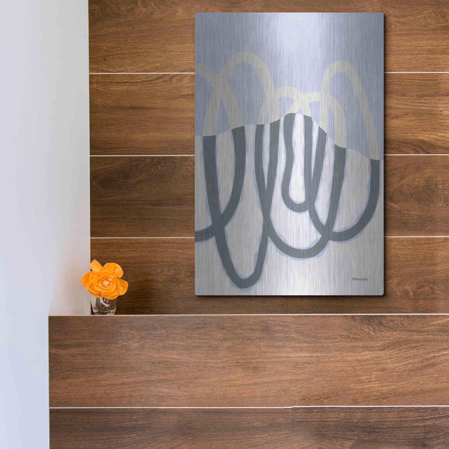 Luxe Metal Art 'Loops II' by Kathy Ferguson, Metal Wall Art,12x16