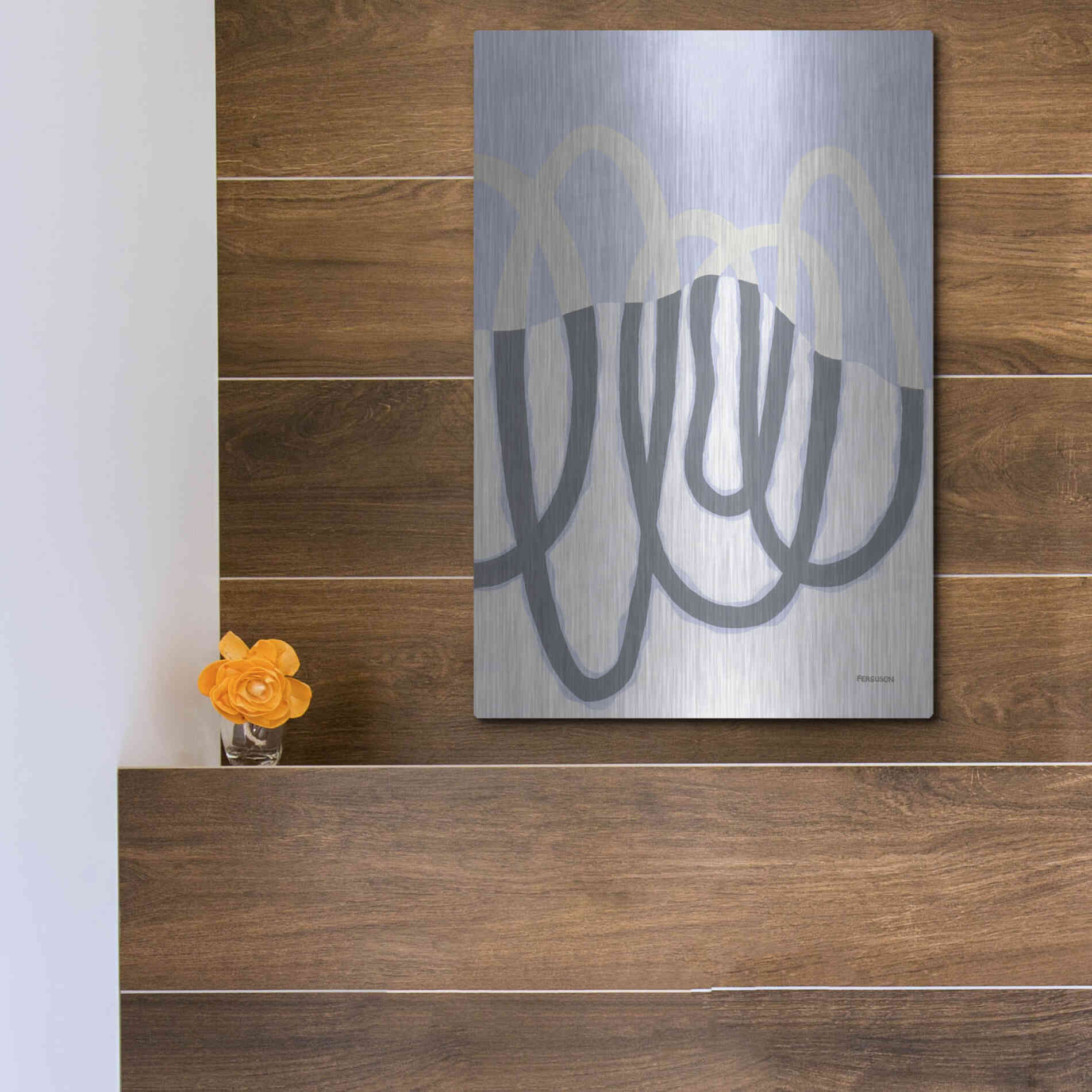 Luxe Metal Art 'Loops II' by Kathy Ferguson, Metal Wall Art,12x16