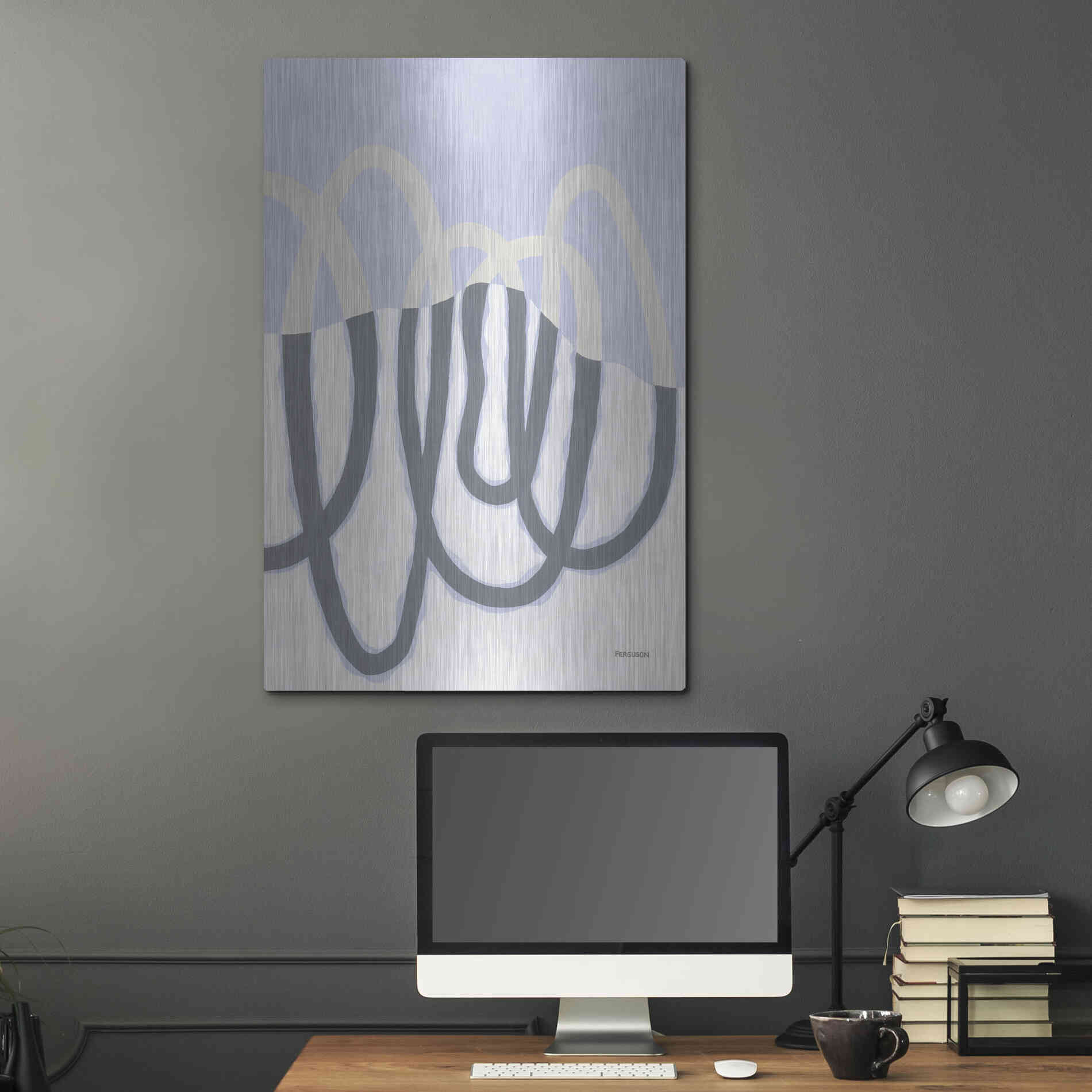 Luxe Metal Art 'Loops II' by Kathy Ferguson, Metal Wall Art,24x36