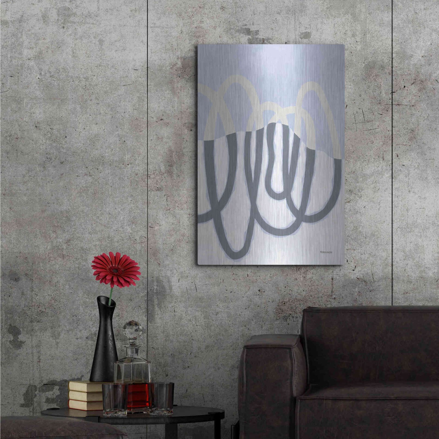 Luxe Metal Art 'Loops II' by Kathy Ferguson, Metal Wall Art,24x36