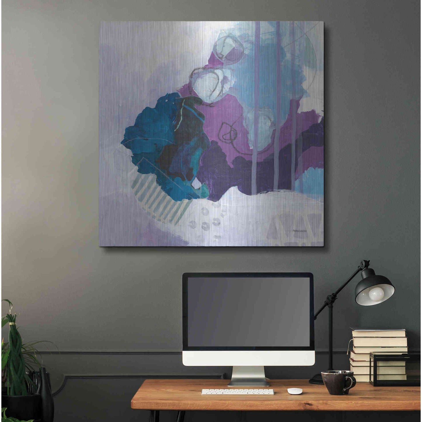 Luxe Metal Art 'Amethyst' by Kathy Ferguson, Metal Wall Art,36x36