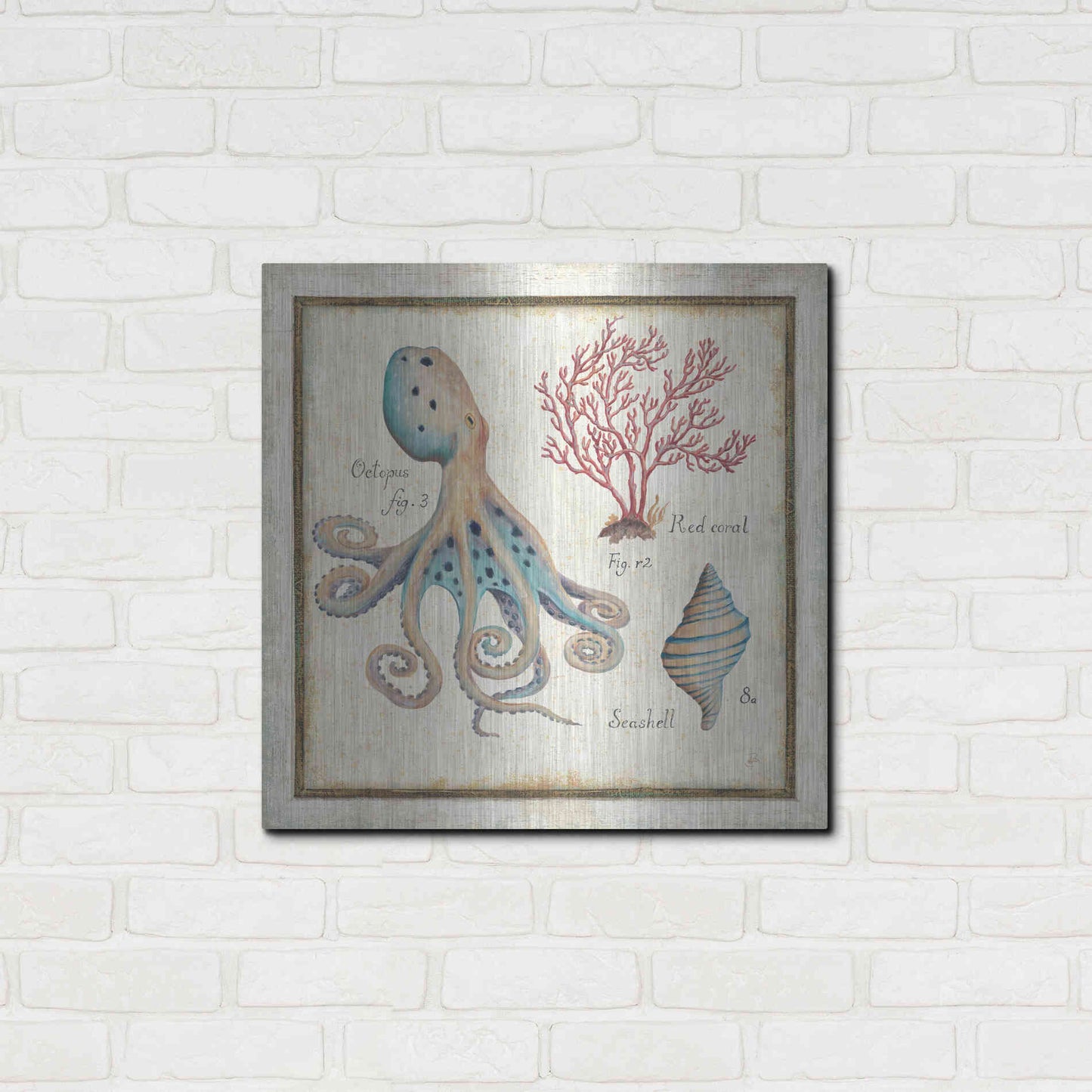 Luxe Metal Art 'Oceanography I' by Daphne Brissonet, Metal Wall Art,24x24