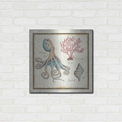 Luxe Metal Art 'Oceanography I' by Daphne Brissonet, Metal Wall Art,24x24