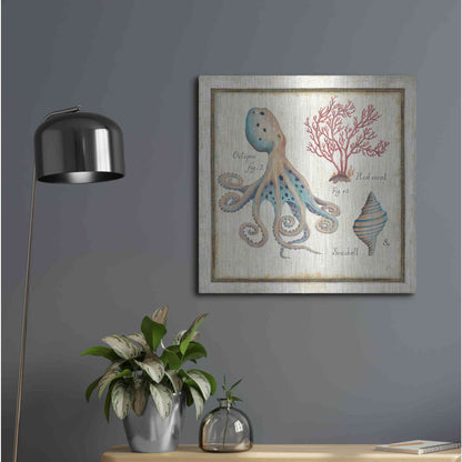 Luxe Metal Art 'Oceanography I' by Daphne Brissonet, Metal Wall Art,24x24