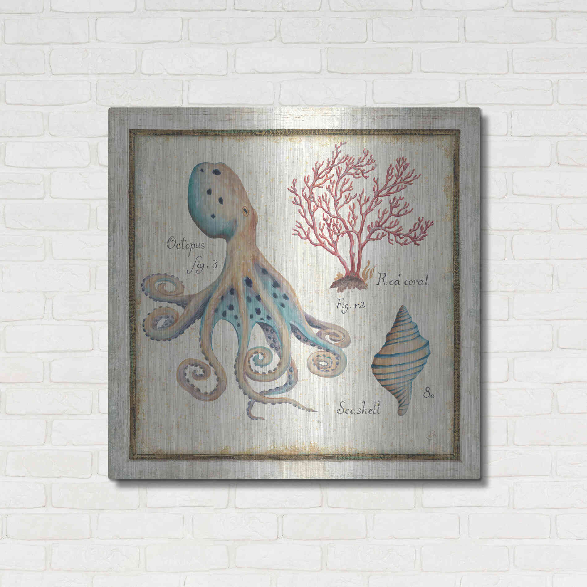 Luxe Metal Art 'Oceanography I' by Daphne Brissonet, Metal Wall Art,36x36