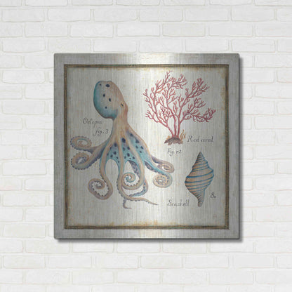 Luxe Metal Art 'Oceanography I' by Daphne Brissonet, Metal Wall Art,36x36