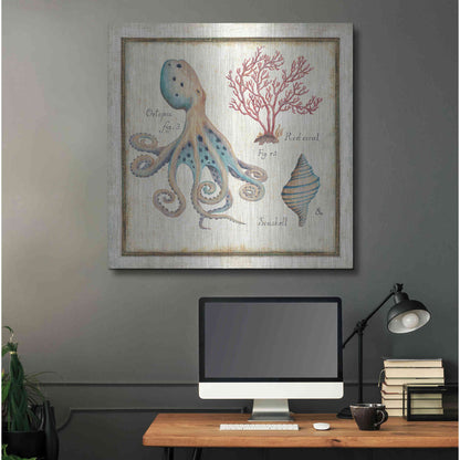 Luxe Metal Art 'Oceanography I' by Daphne Brissonet, Metal Wall Art,36x36