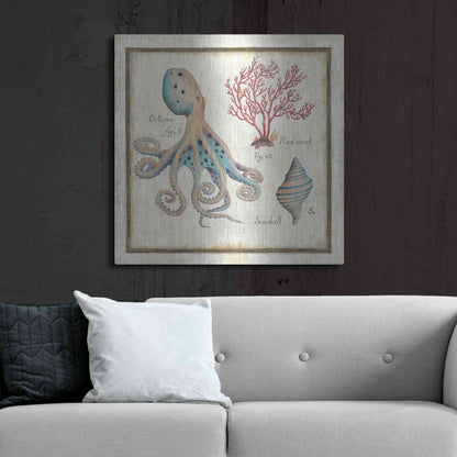 Luxe Metal Art 'Oceanography I' by Daphne Brissonet, Metal Wall Art,36x36
