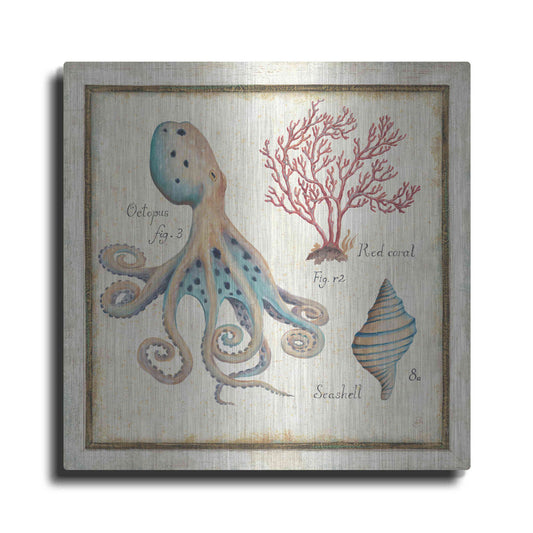 Luxe Metal Art 'Oceanography I' by Daphne Brissonet, Metal Wall Art