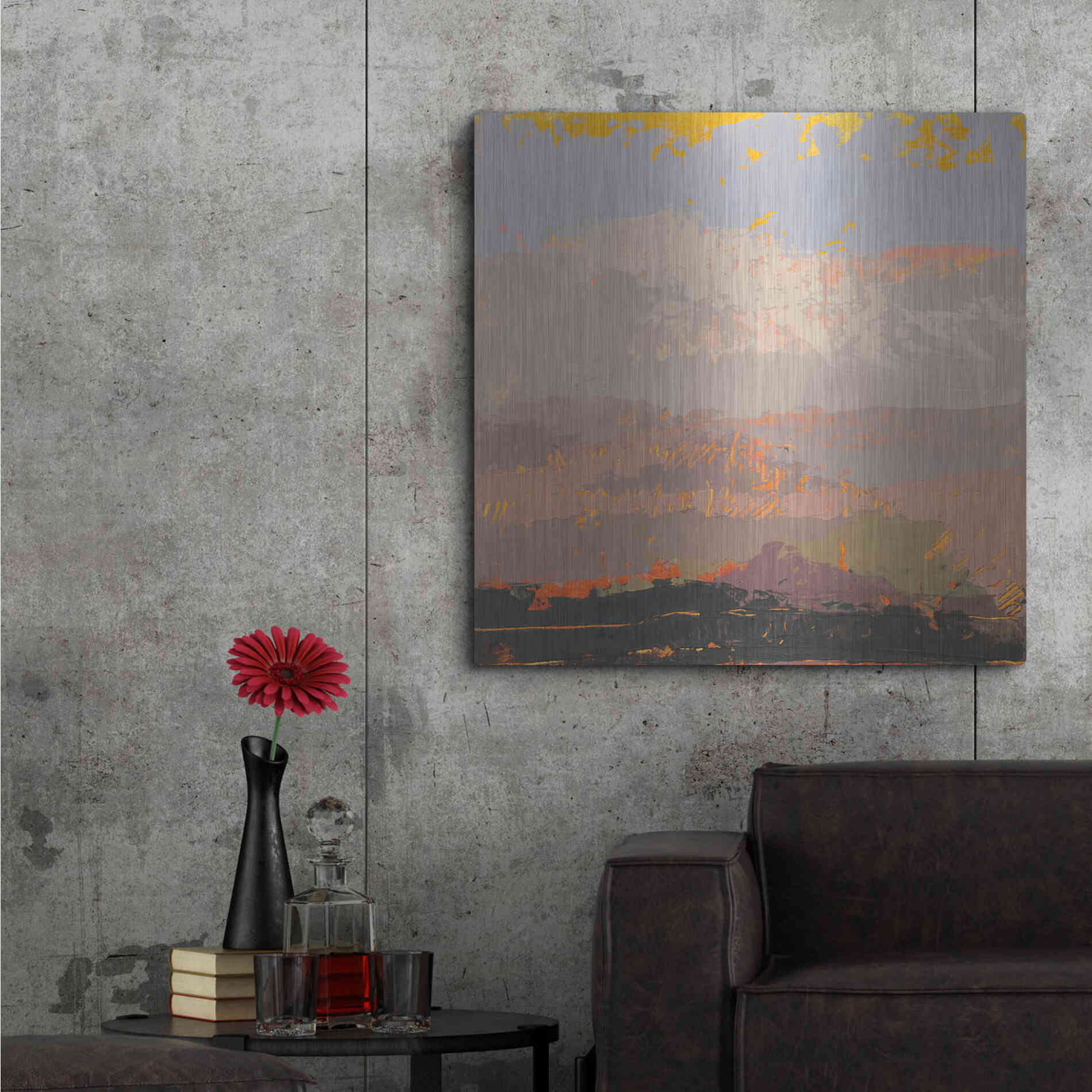 Luxe Metal Art 'Soft Day I' by Grainne Dowling, Metal Wall Art,36x36