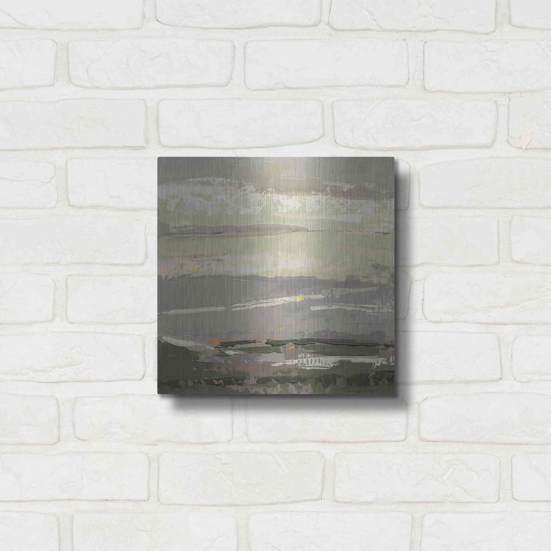 Luxe Metal Art 'Soft Day II' by Grainne Dowling, Metal Wall Art,12x12