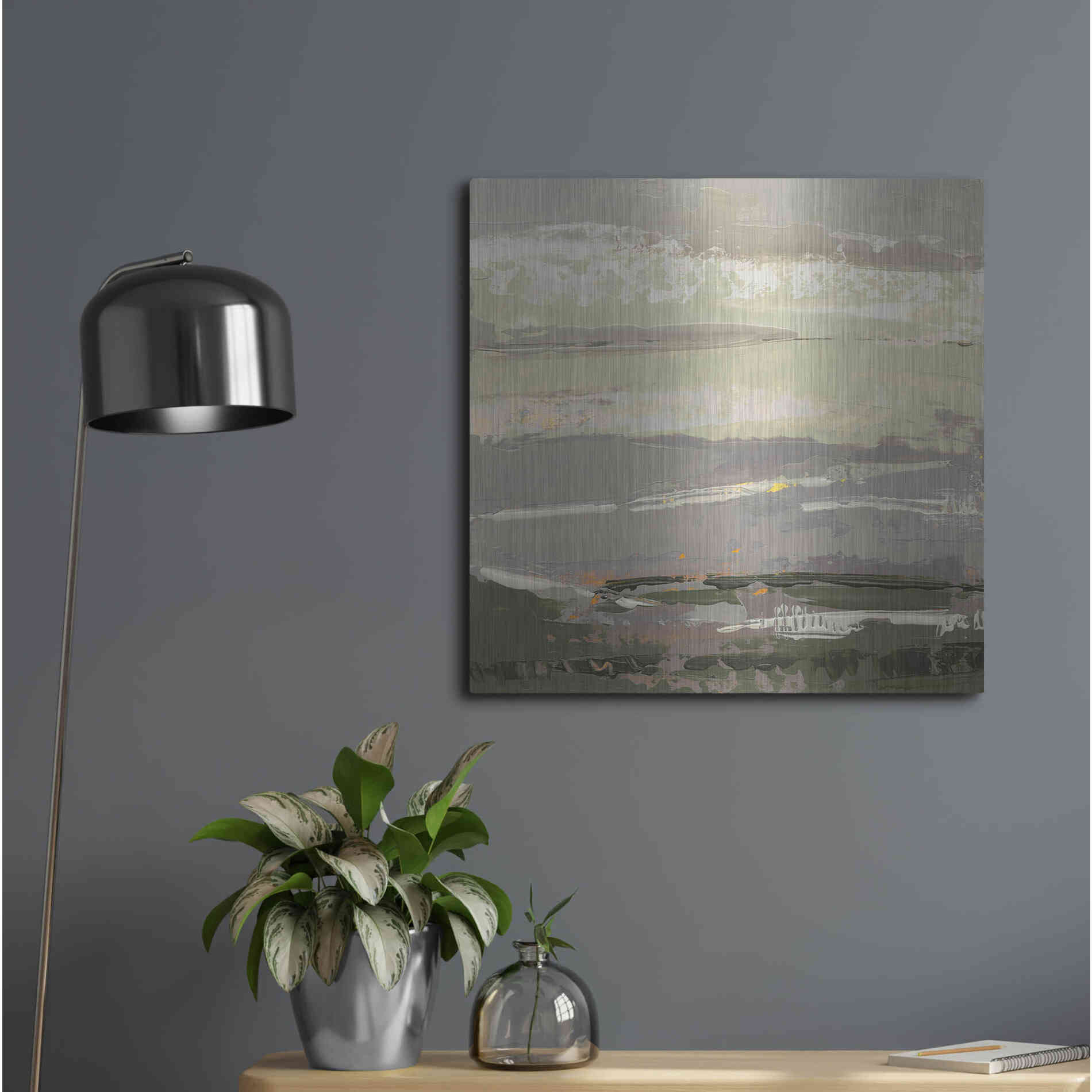 Luxe Metal Art 'Soft Day II' by Grainne Dowling, Metal Wall Art,24x24