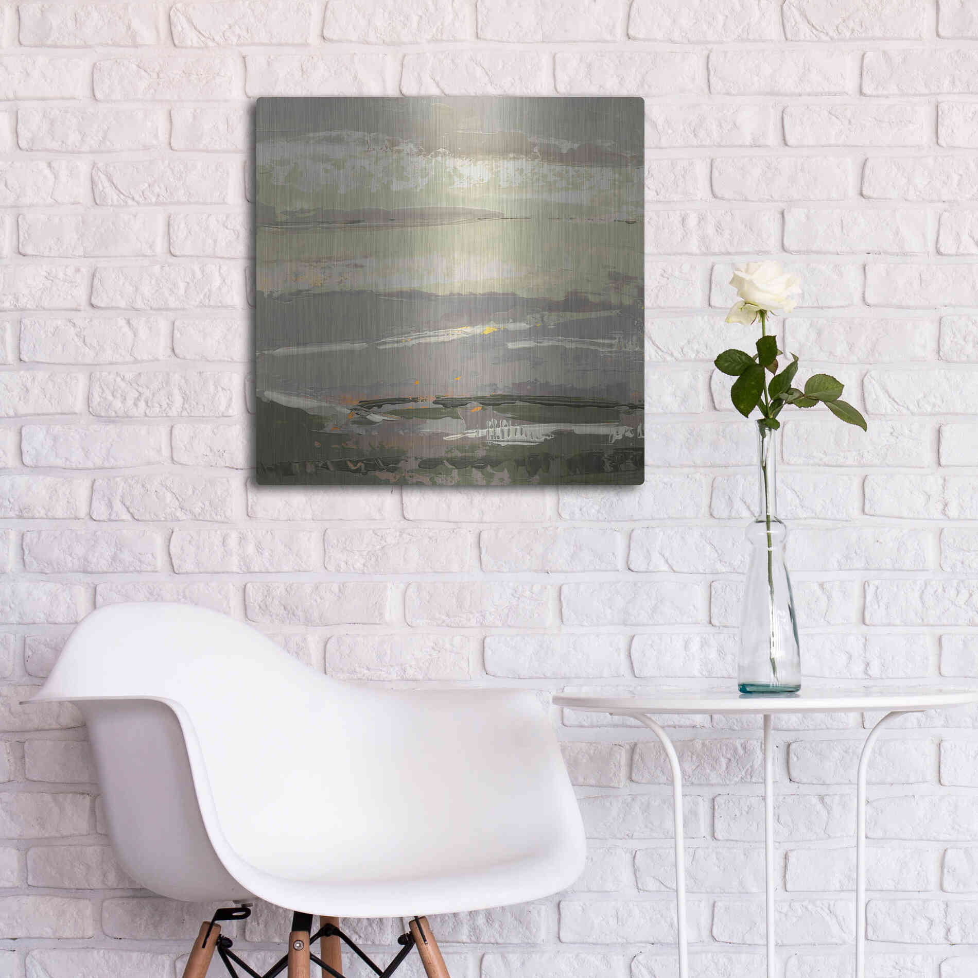 Luxe Metal Art 'Soft Day II' by Grainne Dowling, Metal Wall Art,24x24