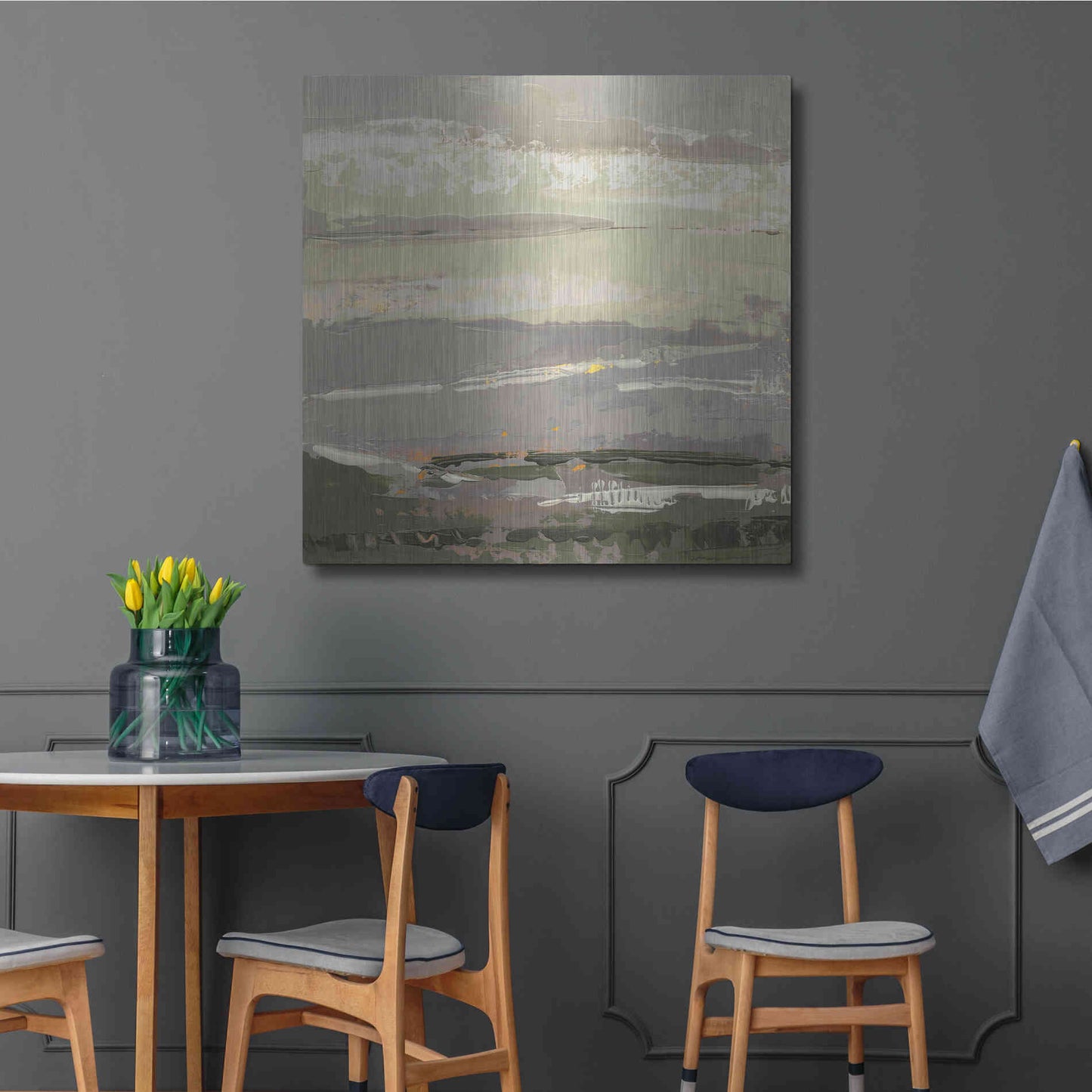 Luxe Metal Art 'Soft Day II' by Grainne Dowling, Metal Wall Art,36x36