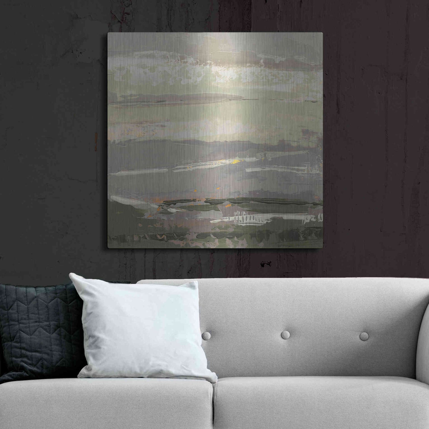 Luxe Metal Art 'Soft Day II' by Grainne Dowling, Metal Wall Art,36x36