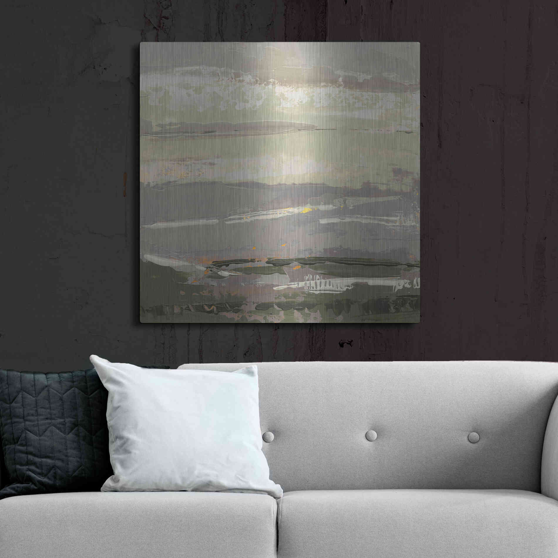 Luxe Metal Art 'Soft Day II' by Grainne Dowling, Metal Wall Art,36x36