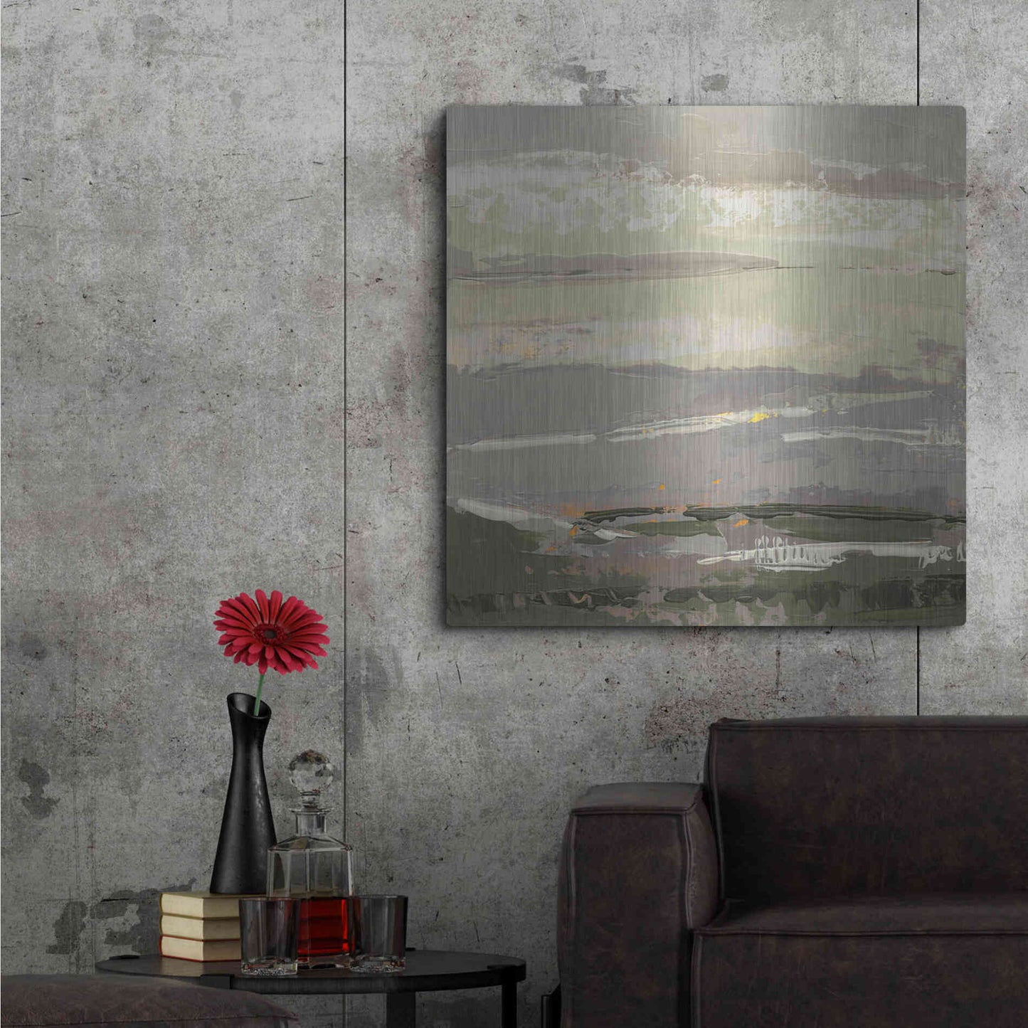Luxe Metal Art 'Soft Day II' by Grainne Dowling, Metal Wall Art,36x36