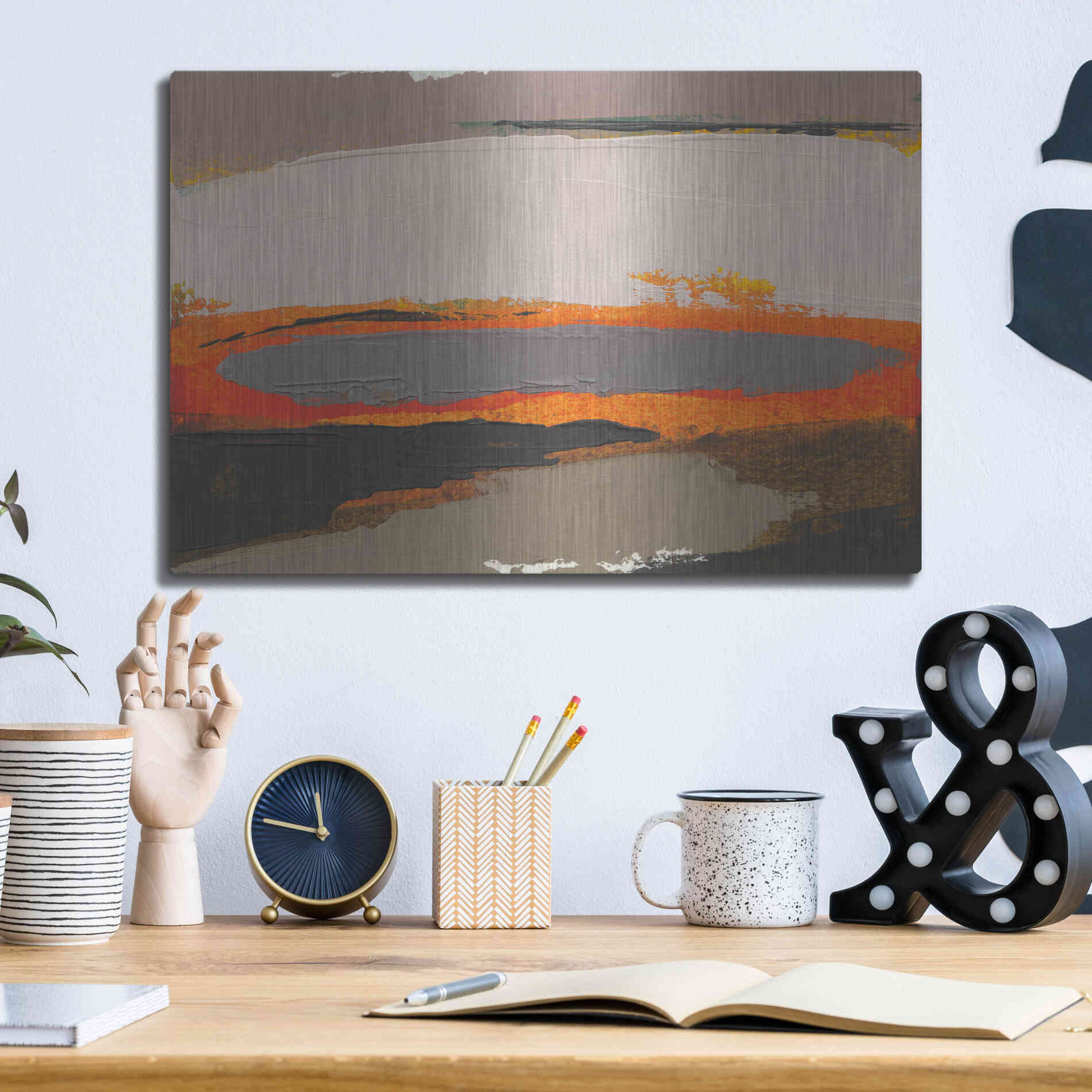 Luxe Metal Art 'Ceide Study I' by Grainne Dowling, Metal Wall Art,16x12