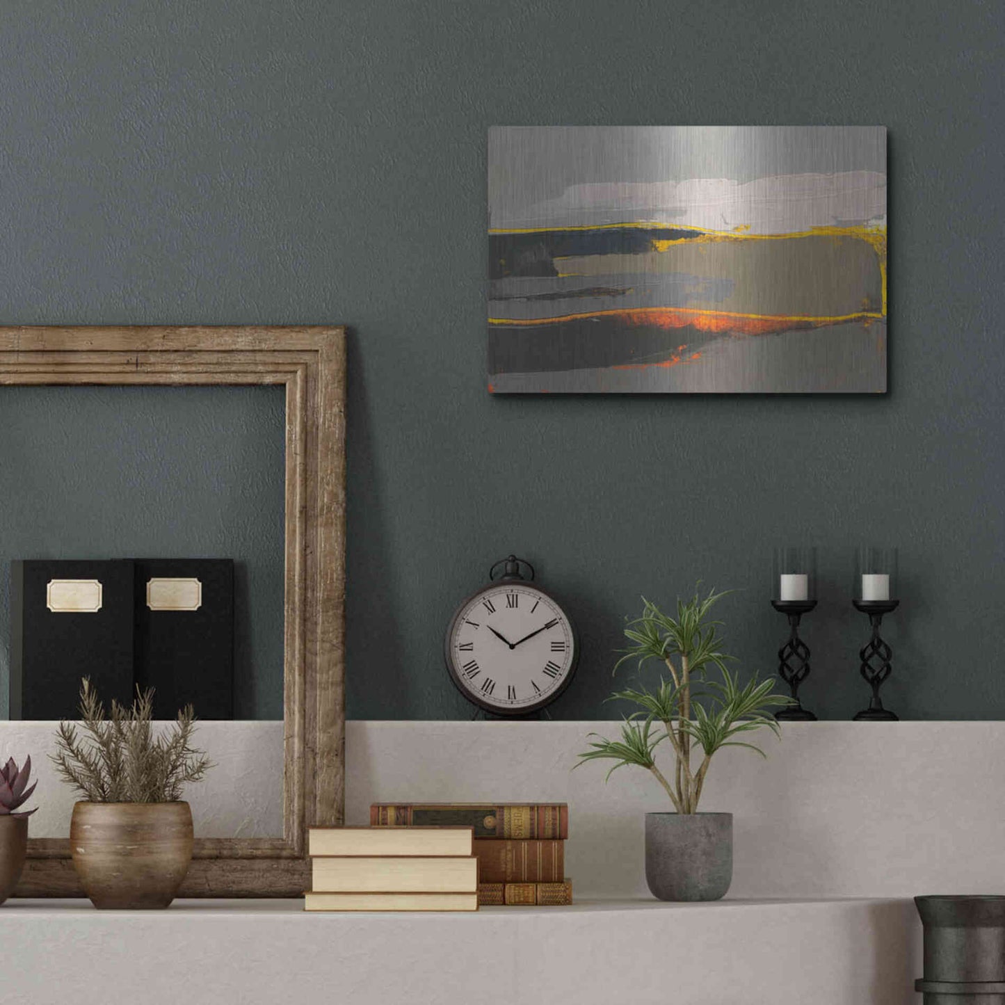 Luxe Metal Art 'Ceide Study IV' by Grainne Dowling, Metal Wall Art,16x12