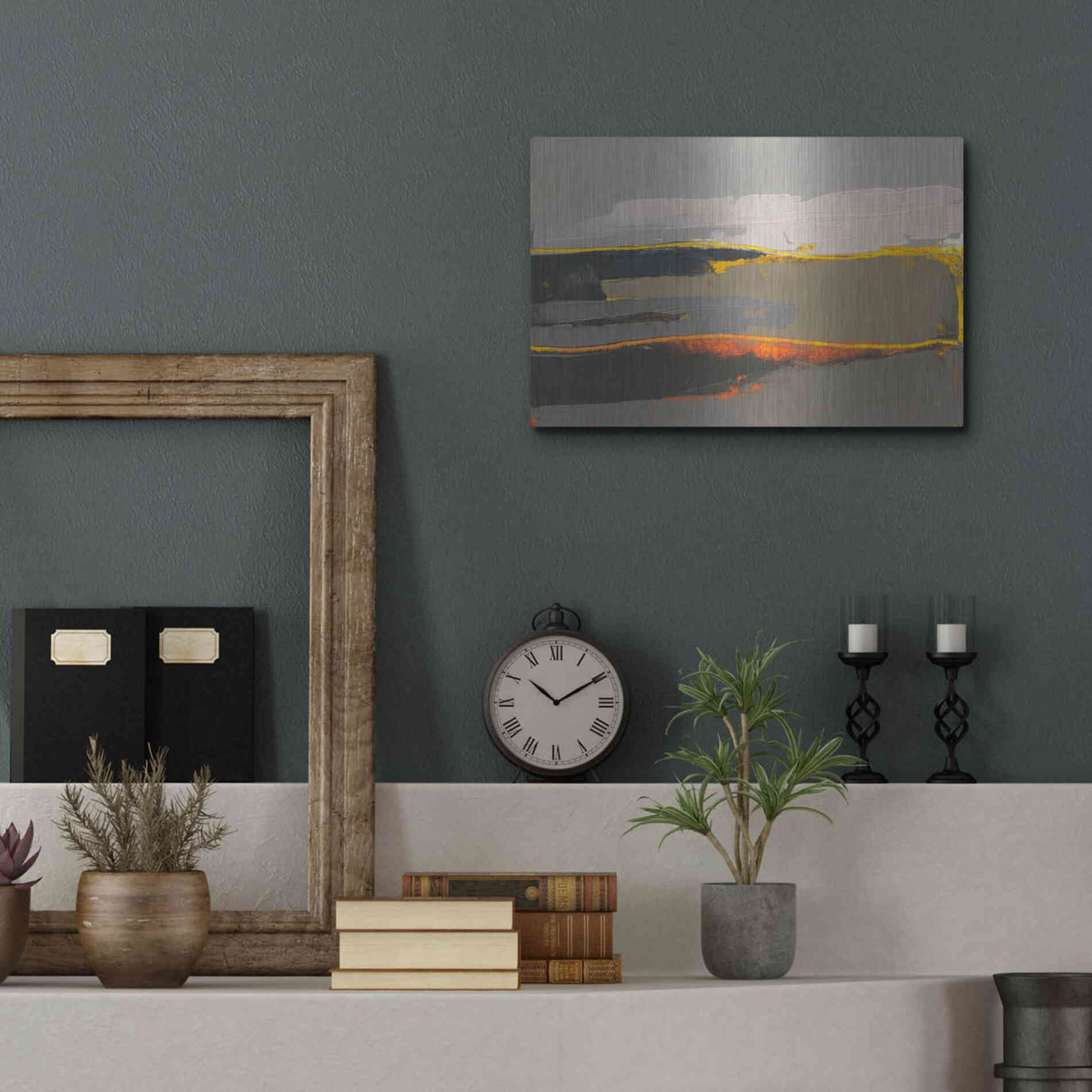 Luxe Metal Art 'Ceide Study IV' by Grainne Dowling, Metal Wall Art,16x12