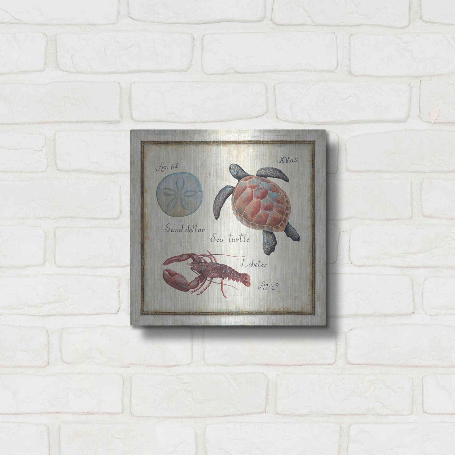 Luxe Metal Art 'Oceanography II' by Daphne Brissonet, Metal Wall Art,12x12