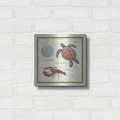 Luxe Metal Art 'Oceanography II' by Daphne Brissonet, Metal Wall Art,12x12