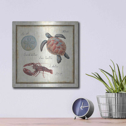 Luxe Metal Art 'Oceanography II' by Daphne Brissonet, Metal Wall Art,12x12