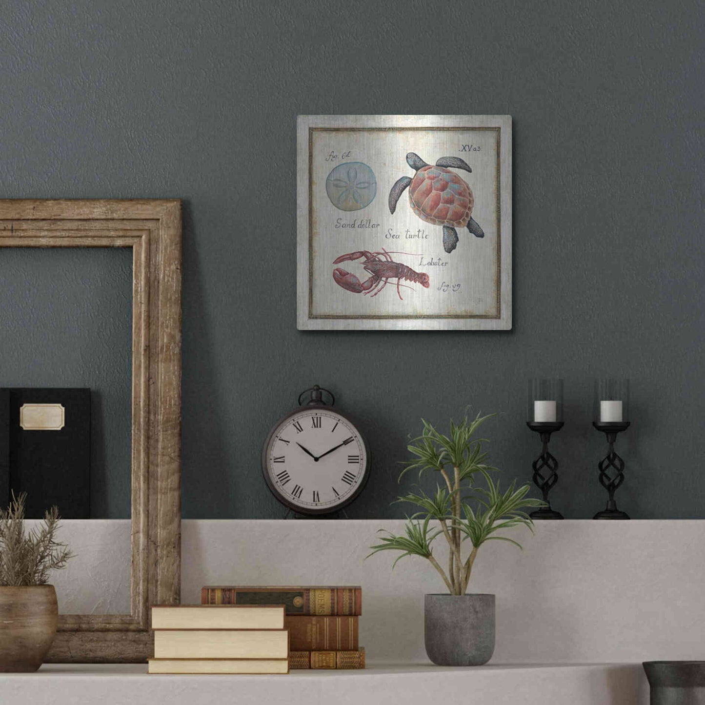 Luxe Metal Art 'Oceanography II' by Daphne Brissonet, Metal Wall Art,12x12